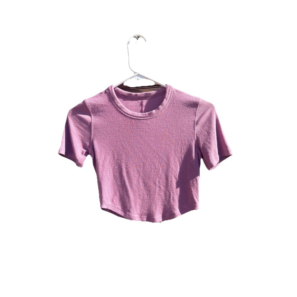 Lululemon Hold Tight Straight-Hem Cropped T-Shirt Purple Size xs